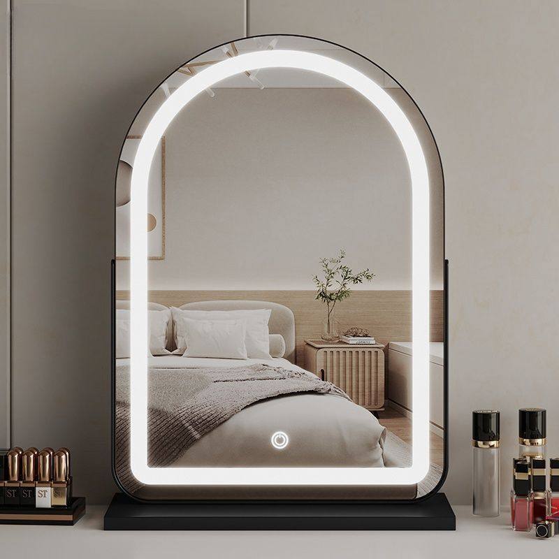 化妆镜台式桌面led卧室智能梳妆镜充电衣帽间镜子带灯新款美妆镜