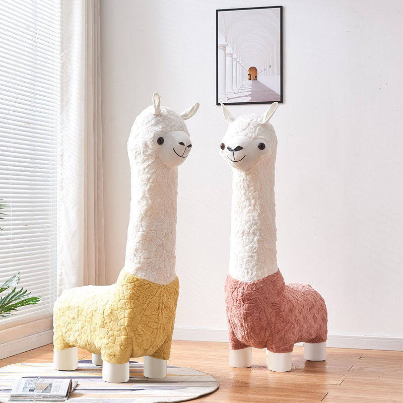 超大创意羊驼坐凳轻奢动物凳子落地手工摆件北欧风换鞋凳节日,家居饰品,落地摆件,淘宝优惠券,粉丝福利购,淘宝优惠卷