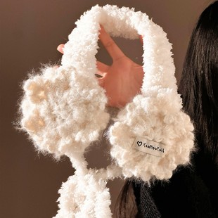 可爱雪花钩针织绑带耳罩女冬季保暖防寒护耳朵耳套耳包耳暖耳捂子