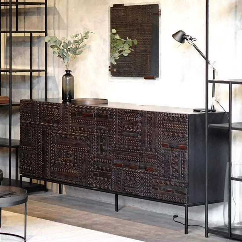 北欧复古轻奢柚木塔瓦雕花餐边柜中古工业风实木玄关柜卧室电视柜,鲜花速递/花卉仿真/绿植园艺,其它园艺用品,淘宝优惠券,粉丝福利购,淘宝优惠卷