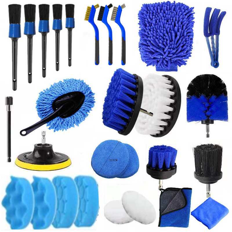 亚马逊跨境爆款4件套电钻刷清洁刷刷头套装汽车轮毂洗车手电钻