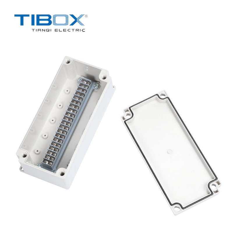 TIBOX户外防水端子电气盒IP66 20P-M接线盒 可开孔ABS配电壳体