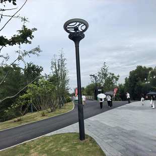新款太阳能路灯户外防水别墅小区家用院子中式室外祥云柱体庭院灯