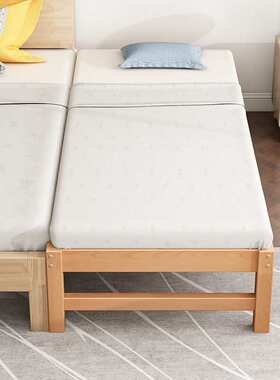 儿童床榉木拼接床婴儿小床男孩女孩公主床单人床边床加宽拼接大床