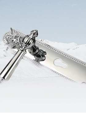 BAGB卧室门锁轻奢房门锁银色静音磁吸室内门小天使门锁木静音锁