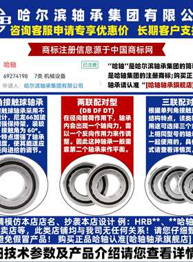 HRB 哈尔滨轴承 7603055 TN P4 DB DT DF 两联配对