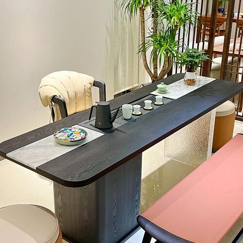 新中式白蜡木实木茶桌椅组合简约现代茶室茶台办公室接待泡茶桌