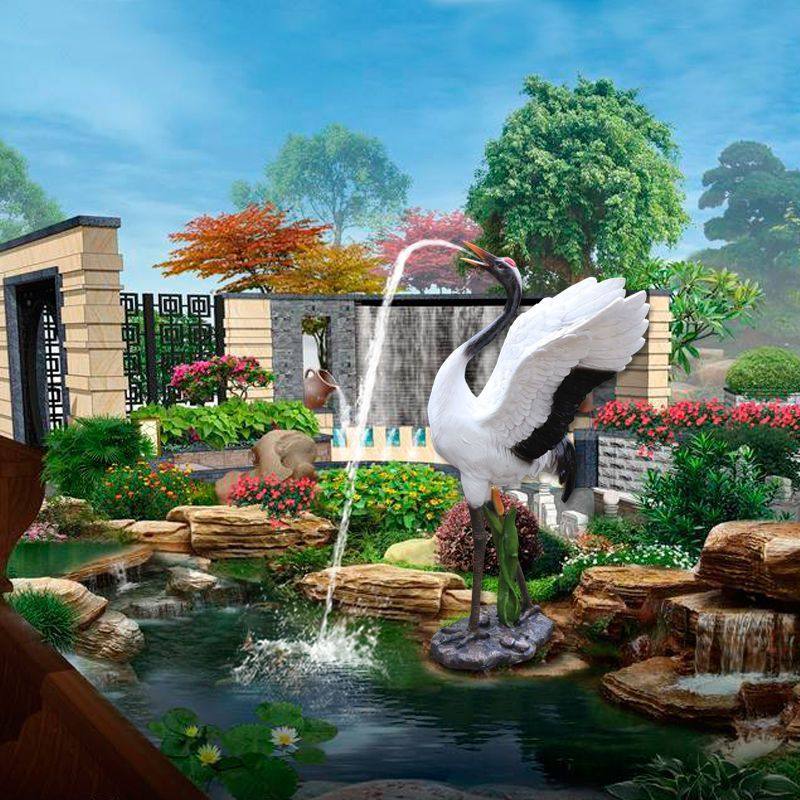 喷水丹顶鹤花园庭院户外假山鱼池造景仿真仙鹤摆件动物鸟模型装饰,家居饰品,户外/庭院摆件,淘宝优惠券,粉丝福利购,淘宝优惠卷