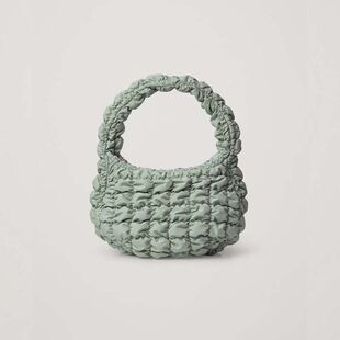 COS迷你云朵包时尚黑色2024夏季新款法棍单肩羽绒褶皱腋下