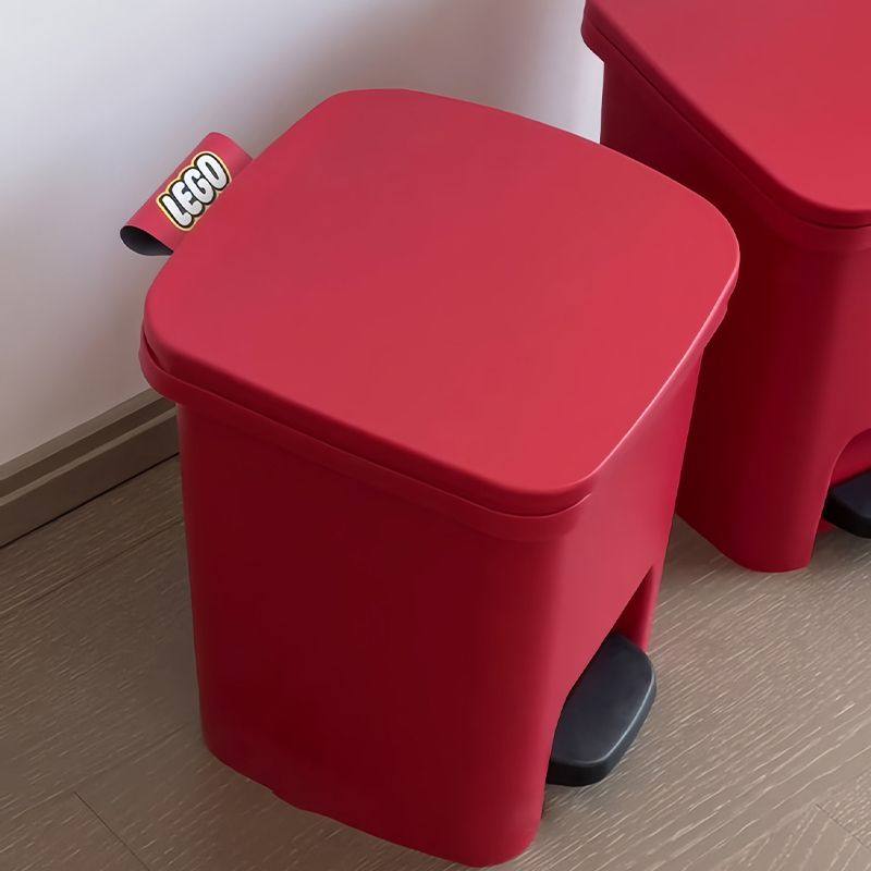 脚踏式垃圾桶红色家用客厅高颜值大号大容量卫生间创意带盖垃圾桶