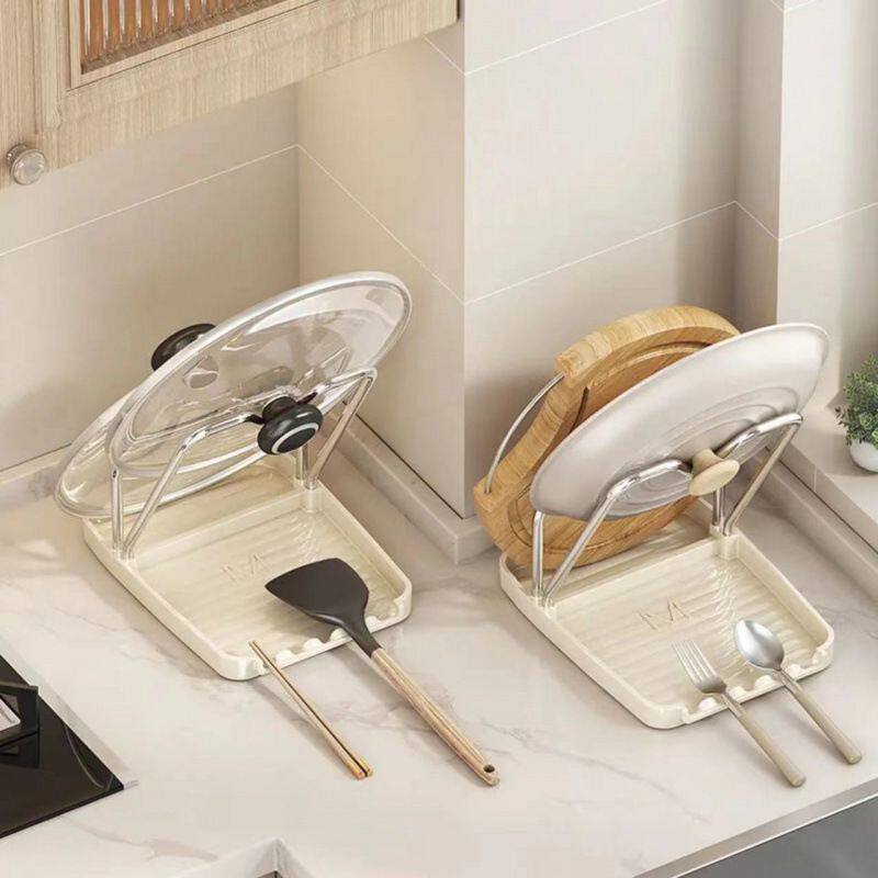 轻奢台面放置器厨房锅盖架锅铲家用小工具收纳置物架放锅盖架
