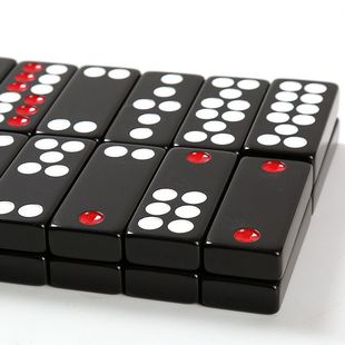 ぃ牌九 牌九牌天九骨牌家用成人推大号排九麻将小号黑色骨排包邮