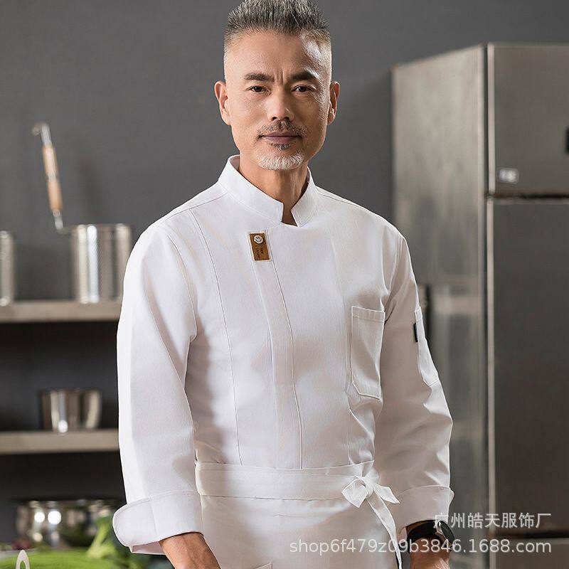 高端酒店厨师工作服长袖秋冬季男高档酒店饭店餐饮厨房西餐厅印制