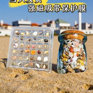 小贝壳收纳盒磁吸亚克力透明展示海螺海星手工diy装饰标本工艺品