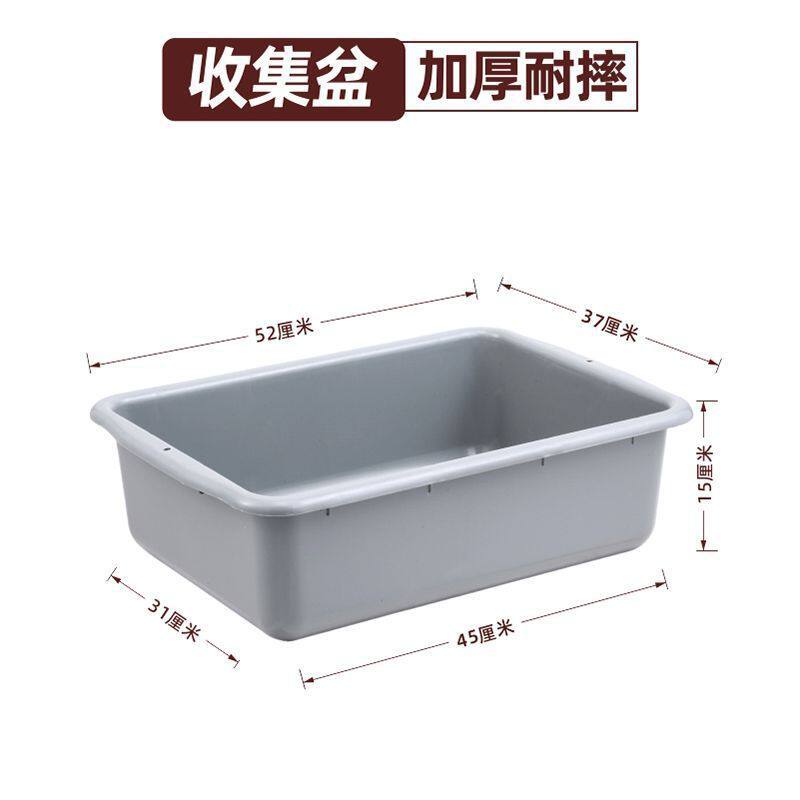收碗盆垃圾桶加厚餐车筷子桶餐饮餐厅塑料盆长挂收餐黑色