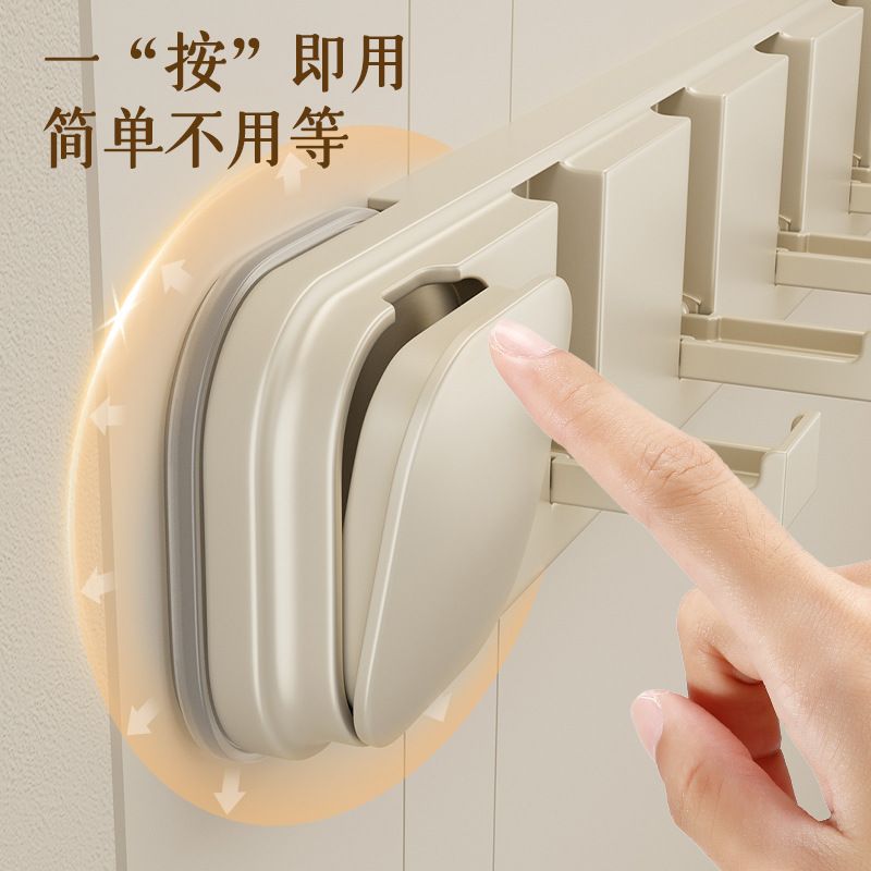 吸盘联排挂钩隐形免打孔衣帽钩入户门后浴室墙上壁挂挂衣