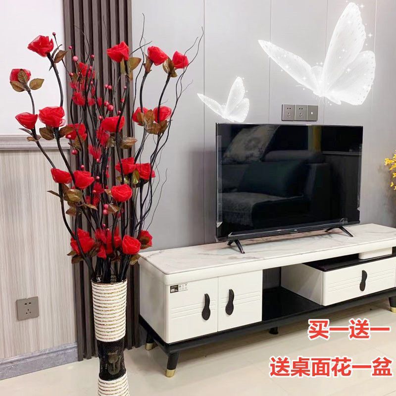 仿真花客厅摆件落地假花装饰花干花花束插花玫瑰花永生新房