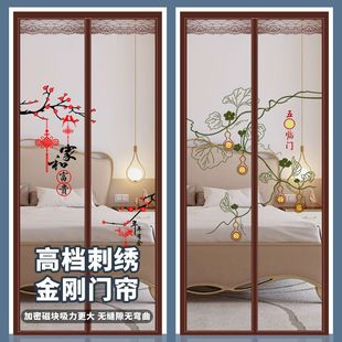 2024年新款防蚊门帘全磁条夏季纱窗魔术贴家用金刚网纱门纱帘