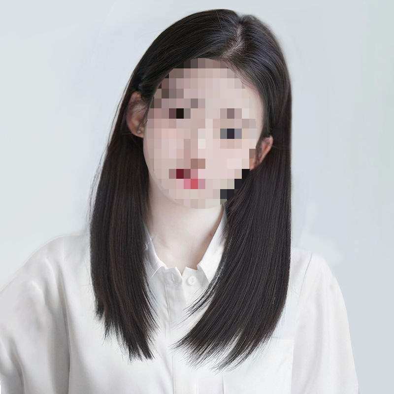 假头套女长直发全头套新款中长发日常中分八字刘海锁骨发仿真整顶