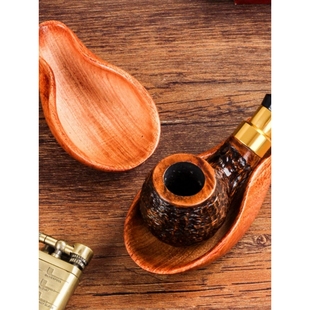 实木烟斗架单位勺型烟斗配件便携展示烟斗工具支架创意烟斗座