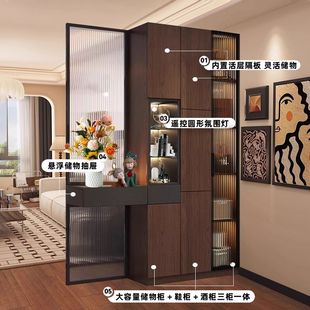 ?实木玄关柜入户正对门客厅隔断屏风柜2025新款感玻璃展示柜