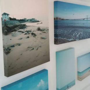 定 做无框画实木办公室装饰画婚纱照片艺术微喷油画布打印挂画