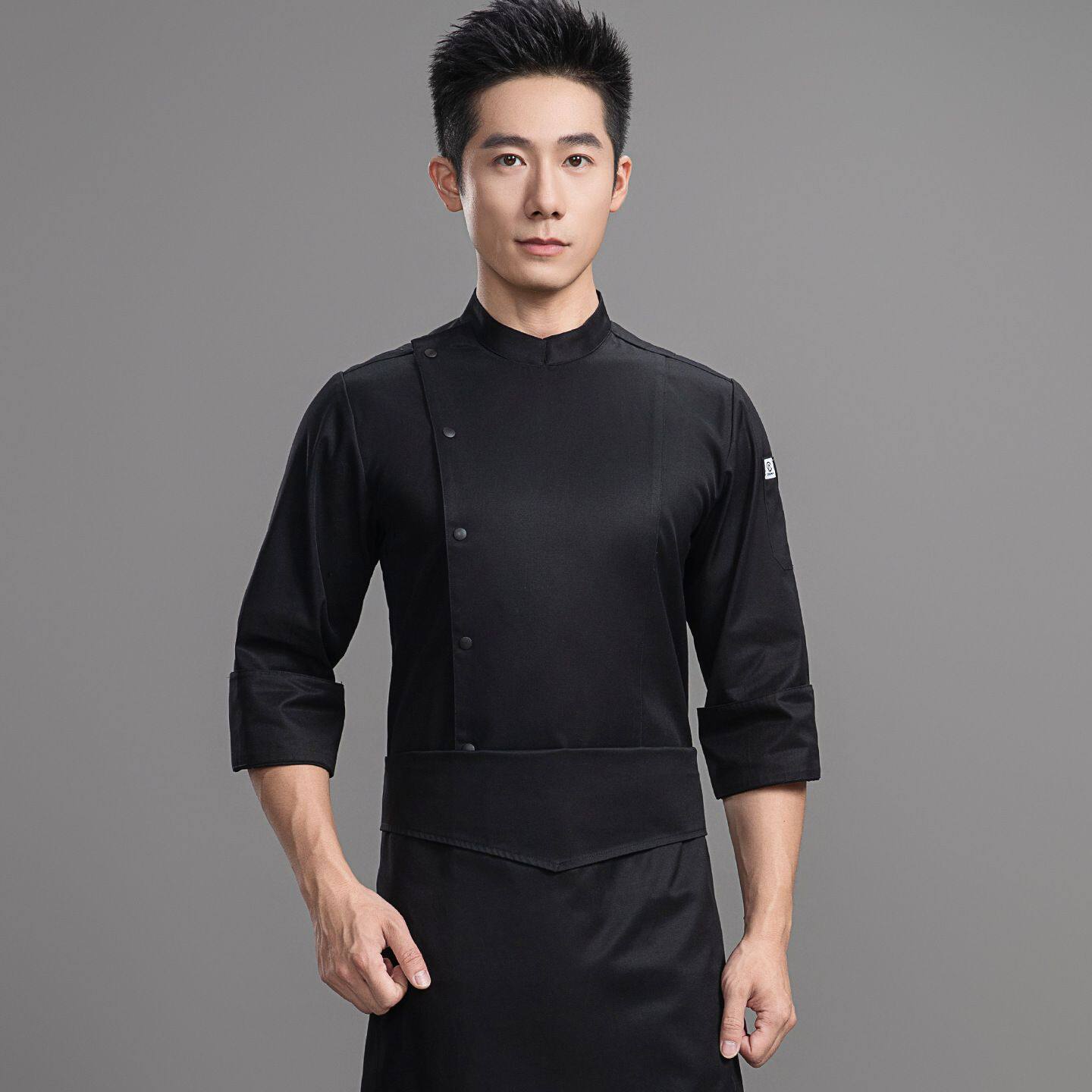 星级酒店厨师长工作服男长袖秋高端餐厅主厨烹饪大师行政总厨服装