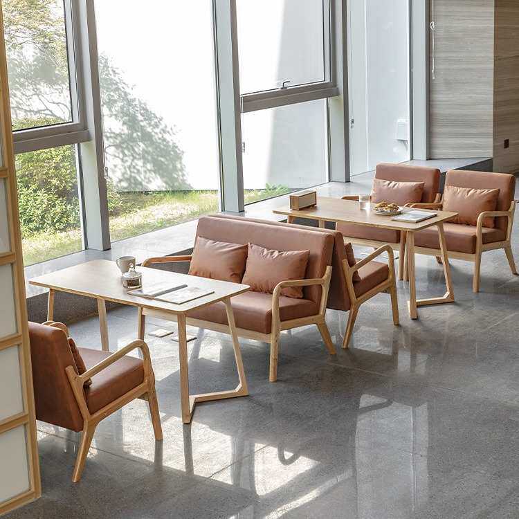 北欧风奶茶店沙发甜品店咖啡桌椅组合书吧清酒吧餐厅商用洽谈套装