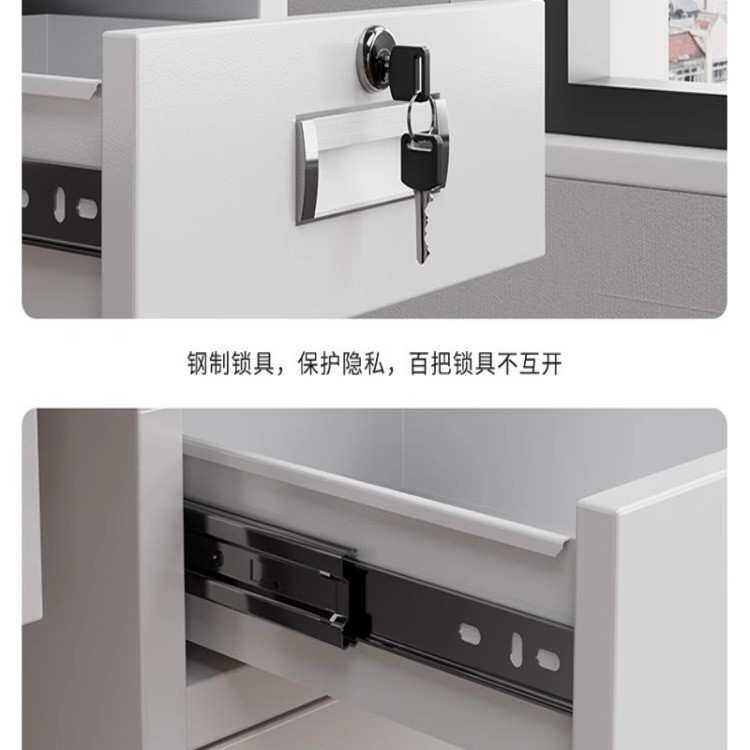 钢制办公桌单人位员工铁皮电脑桌办公室带锁抽屉工作台账务收银桌