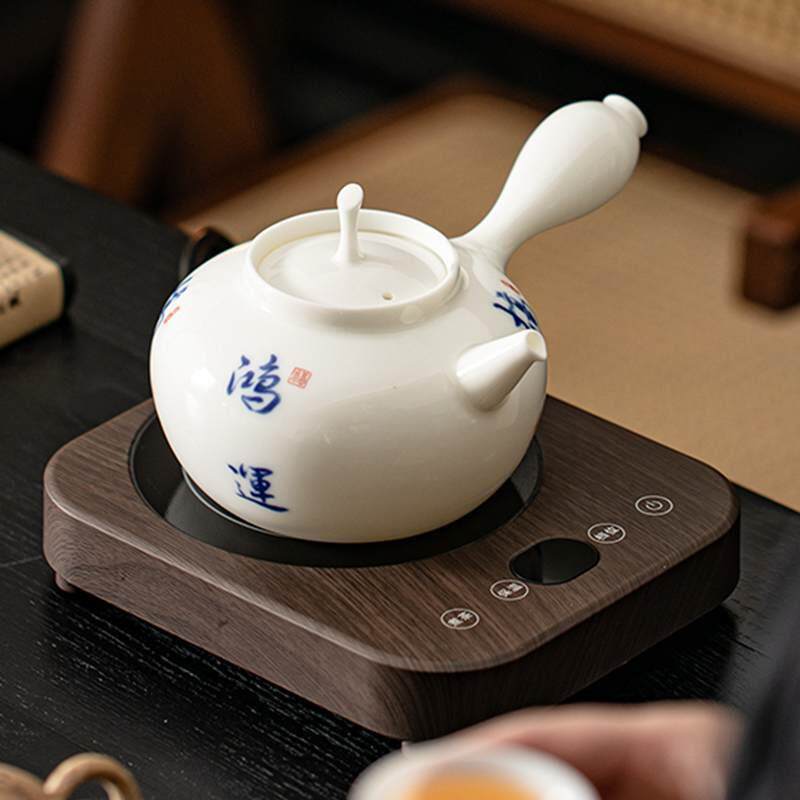 羊脂玉白瓷煮水跳盖陶瓷烧水壶家用泡茶砂铫煮茶器电陶炉茶具套装