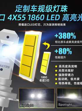 汽车LED前雾灯改装h7型号大灯车灯灯泡超亮静音无风扇一体化设计
