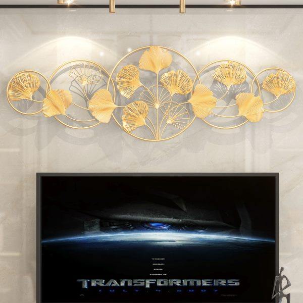 现代轻奢铁艺挂件客厅墙面装饰沙发电视背景墙挂饰壁饰银杏叶壁挂,家居饰品,壁饰,淘宝优惠券,粉丝福利购,淘宝优惠卷