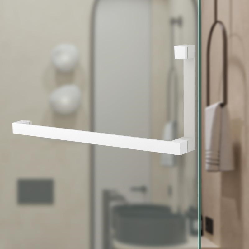 淋浴房拉手全铜方管卫生间浴室移门扶手K白色推拉门玻璃门L型把