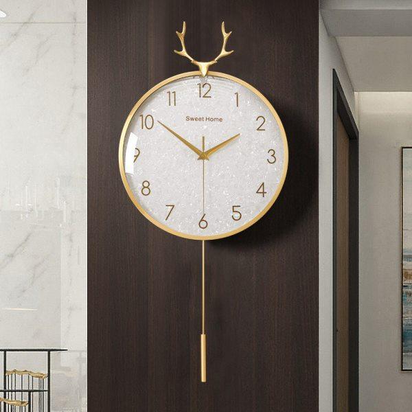 现代简约挂钟家用客厅装饰壁钟时尚静音表挂墙创意高端黄铜石英钟,家居饰品,挂钟,淘宝优惠券,粉丝福利购,淘宝优惠卷