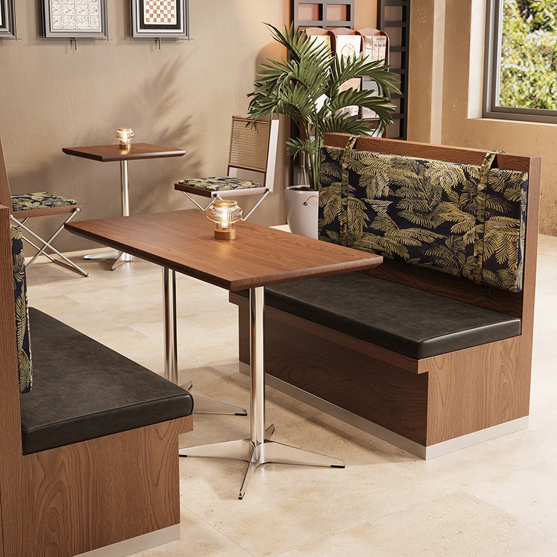 东南亚卡座沙发桌椅组合法式复古西餐厅饭店茶餐厅U咖啡厅商用餐