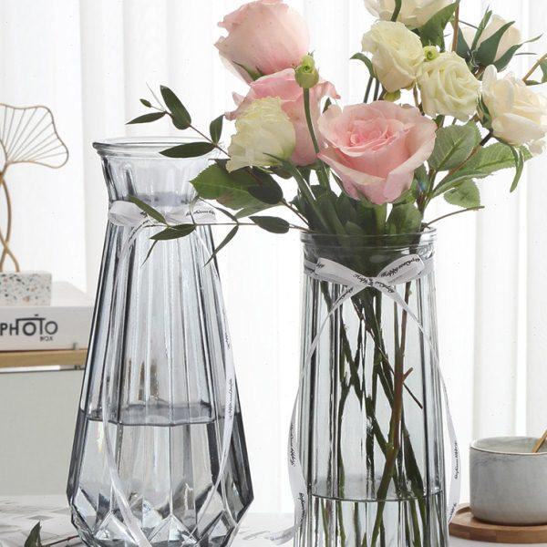 【二件套】大号玻璃花瓶透明欧式水养百合干花富贵竹花瓶插花摆件,鲜花速递/花卉仿真/绿植园艺,花瓶,淘宝优惠券,粉丝福利购,淘宝优惠卷