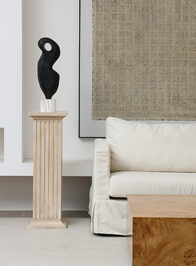 法式中古风落地雕塑台摆件罗马柱底座家居客M厅玄关方形柱子装饰