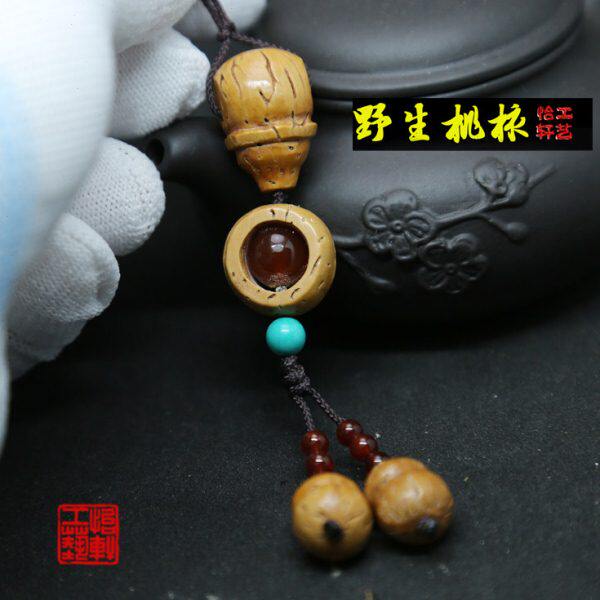 挂桃核金刚各种串脖转运珠配饰星月菩提珠长背弟子云桃核雕刻三通