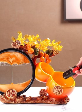 进门口入户玄关鞋柜葫芦流沙画收纳摆件放钥匙置物架客厅轻奢创意