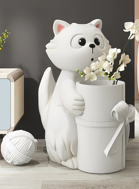 可爱猫咪大型客厅沙发电视柜旁收纳落地摆件家居饰品乔迁新居礼品