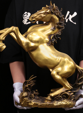 纯铜工艺品马到成功摆件事业黄铜开业商务生日送礼品中式生肖铜马