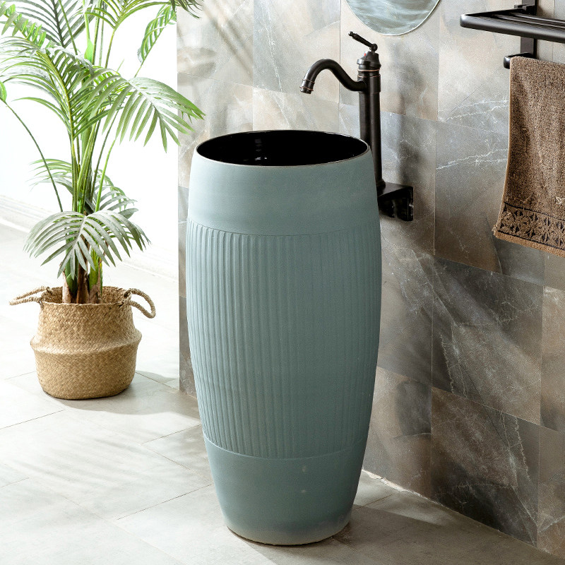 阳台户外落地式洗手台盆一体庭院立柱式洗脸池家用别墅卫生间台盆,家装主材,立柱盆,淘宝优惠券,粉丝福利购,淘宝优惠卷