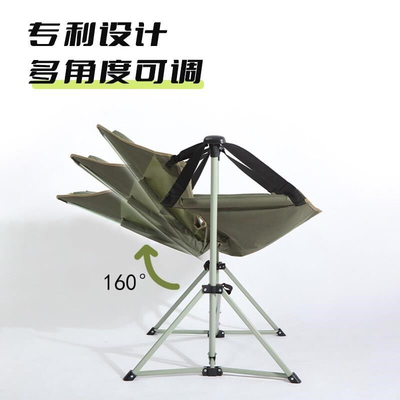 户外折叠椅靠背摇摇椅子月亮便携式露营躺椅沙滩椅午休钓鱼凳