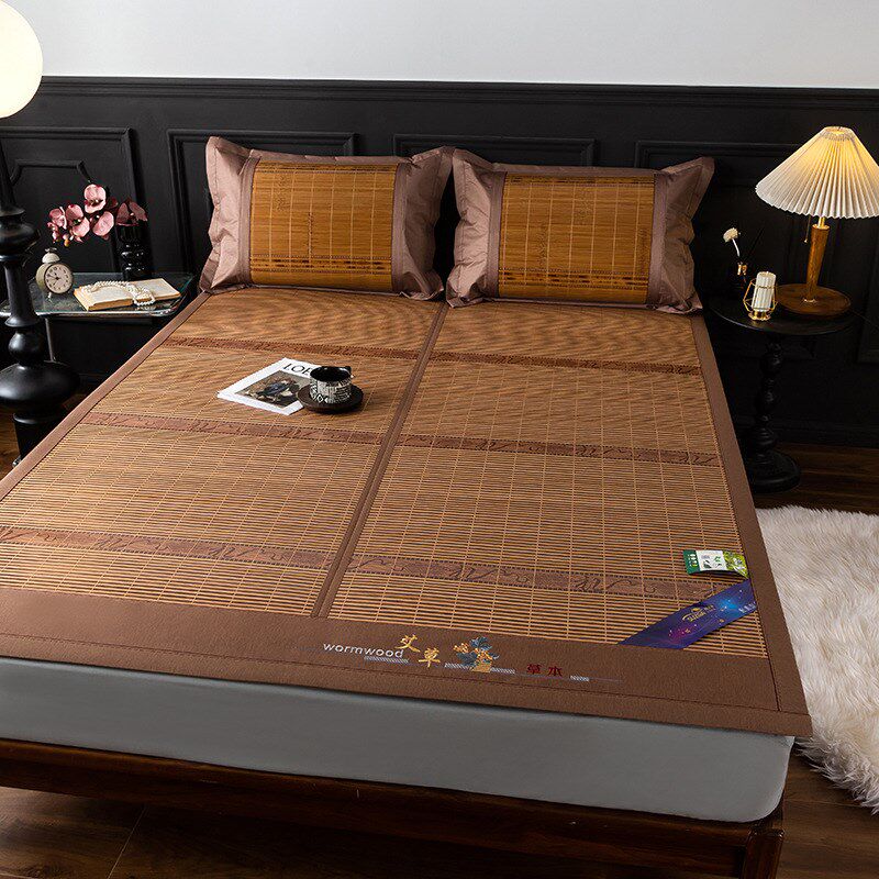 夏季凉席裸睡双面可折叠硬竹席子夏天大床单双人家用加厚藤席子