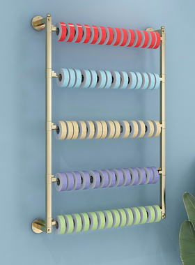 花店包装纸彩带货架上墙围巾丝巾展示布料样布陈列壁挂架子可调节