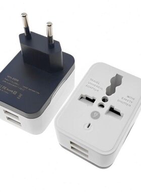 欧洲5V 二三转换插头150多功能 W 通用一转标双2A万用 0旅行欧USB