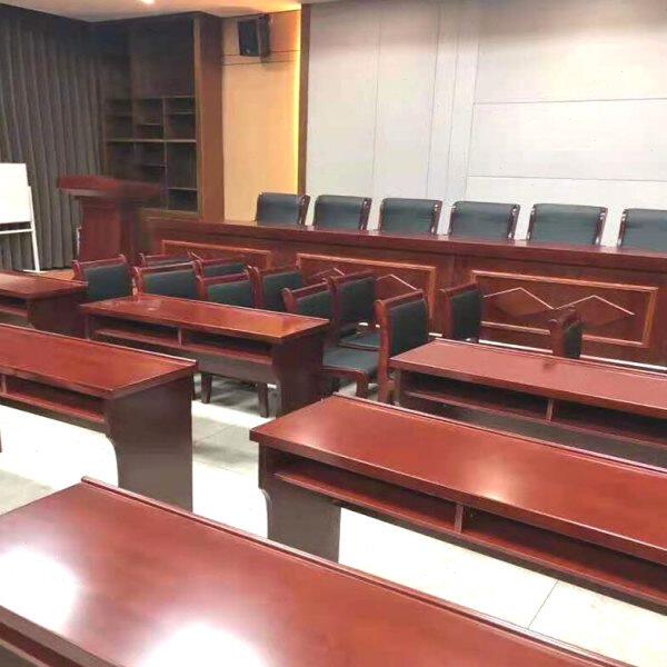 大会议室桌椅组合实木培训台双人长条会议桌现代公司烤漆主席