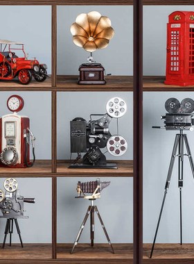 复古老式电影放映机模型道具怀旧摆件餐饮K店商场陈列80年代老物