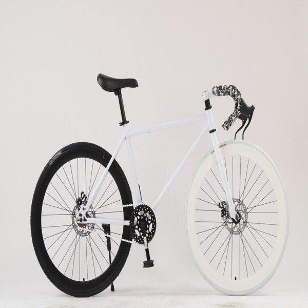 人公路儿童死飞自行车活飞单车实心彩色成年胎双碟刹男女复古学生