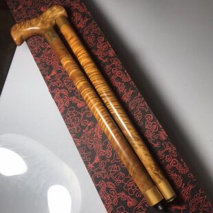 实木拐棍金丝楠木拐杖小叶桢楠手杖水波纹分体式文明杖送长辈助行